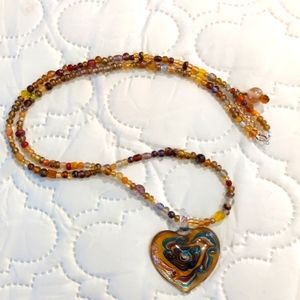 Beaded Necklace with Pendent